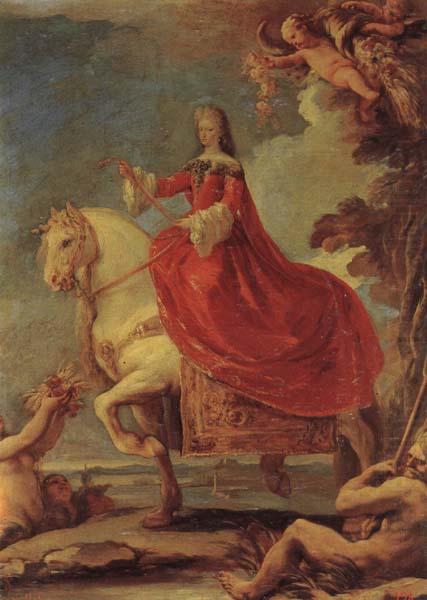 Luca Giordano Equestrian Portrait of Mariana of Neuburg china oil painting image